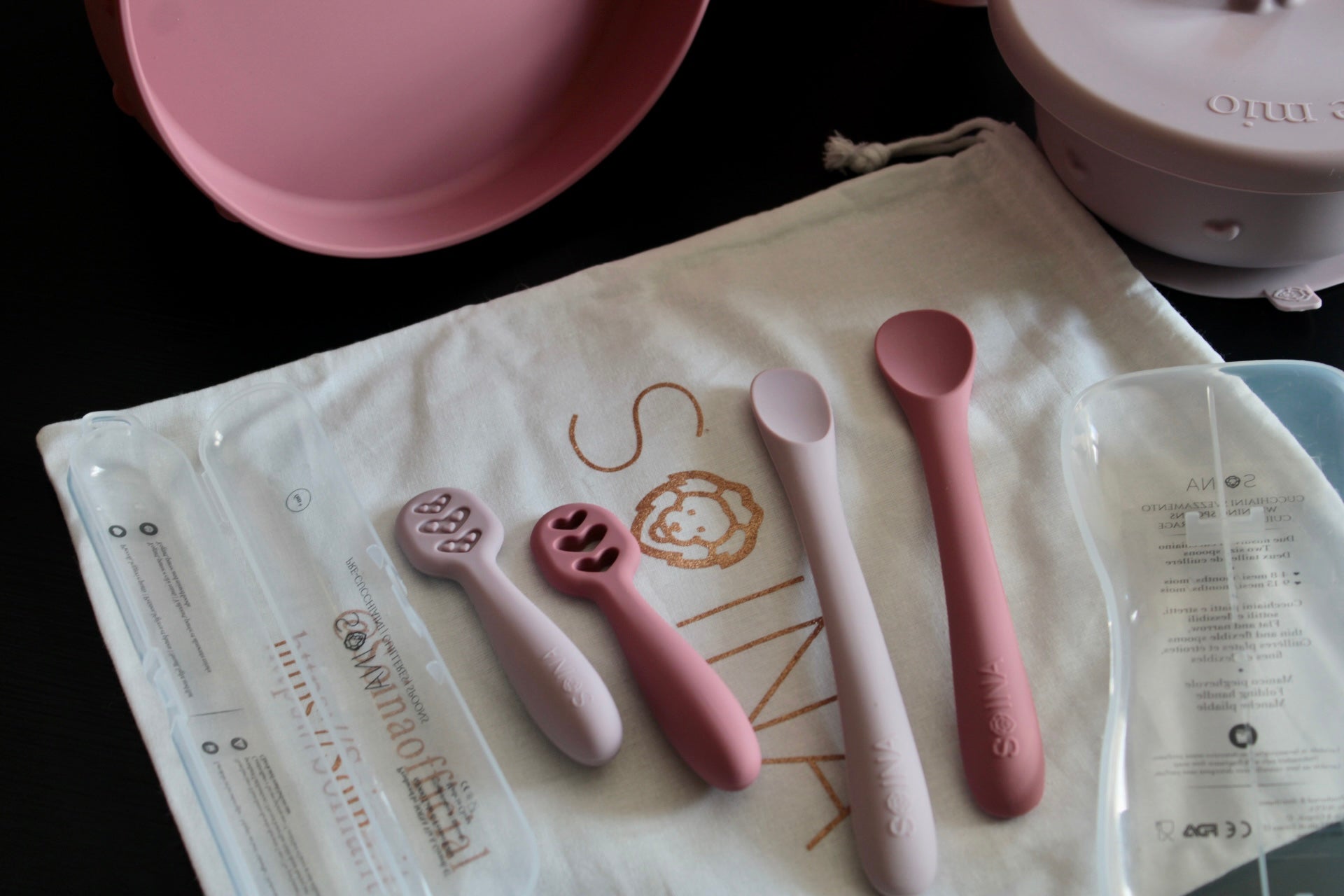 Set completo svezzamento Ina - Rosa/Tortora
