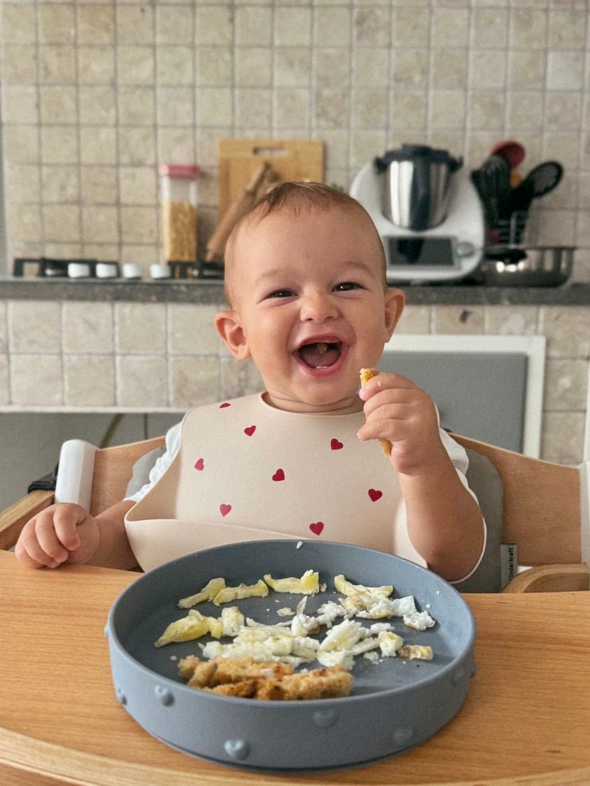 Piatto con ventosa Ina (Grigio perla) - Soina