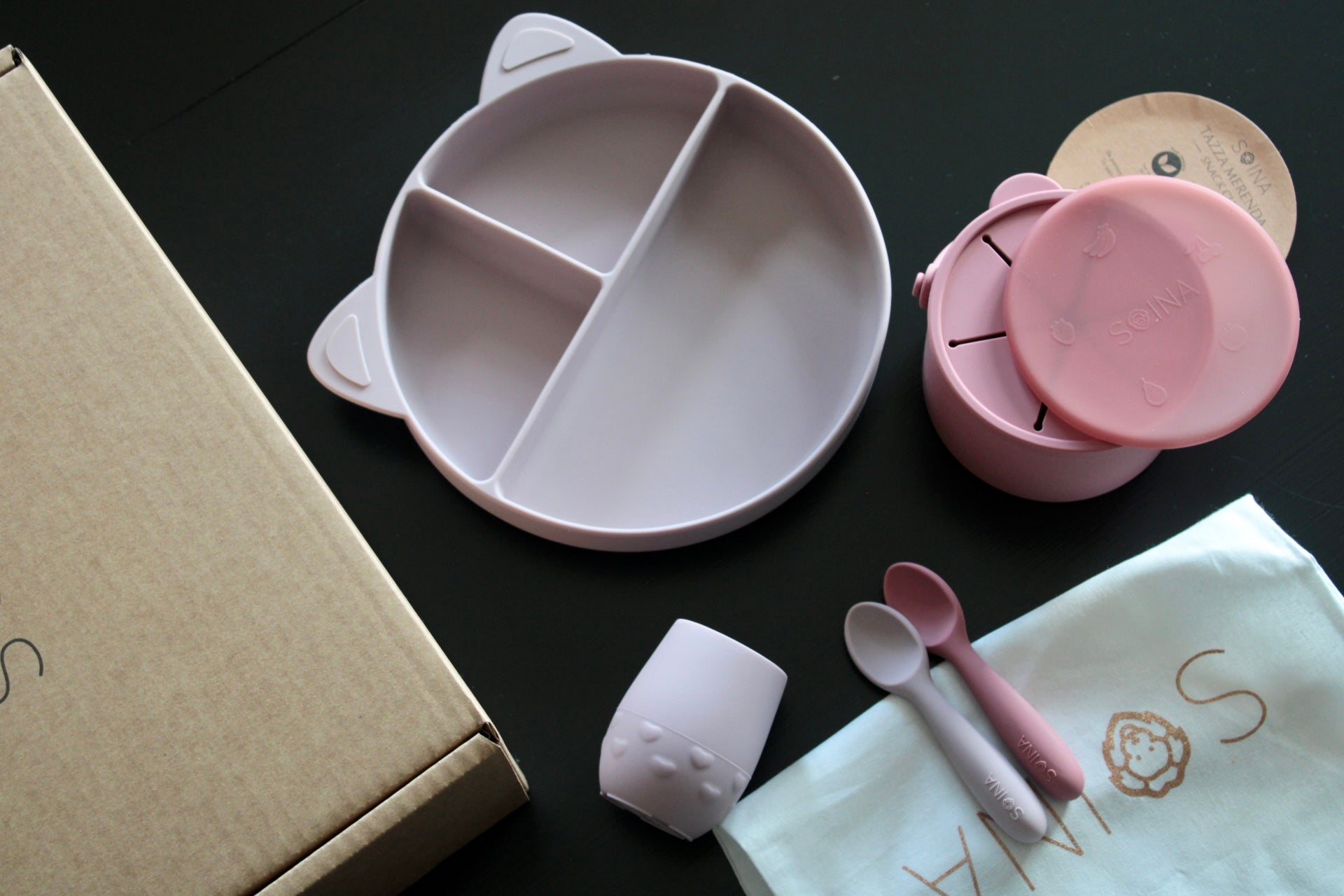 Set pappa - Rosa antico/Tortora