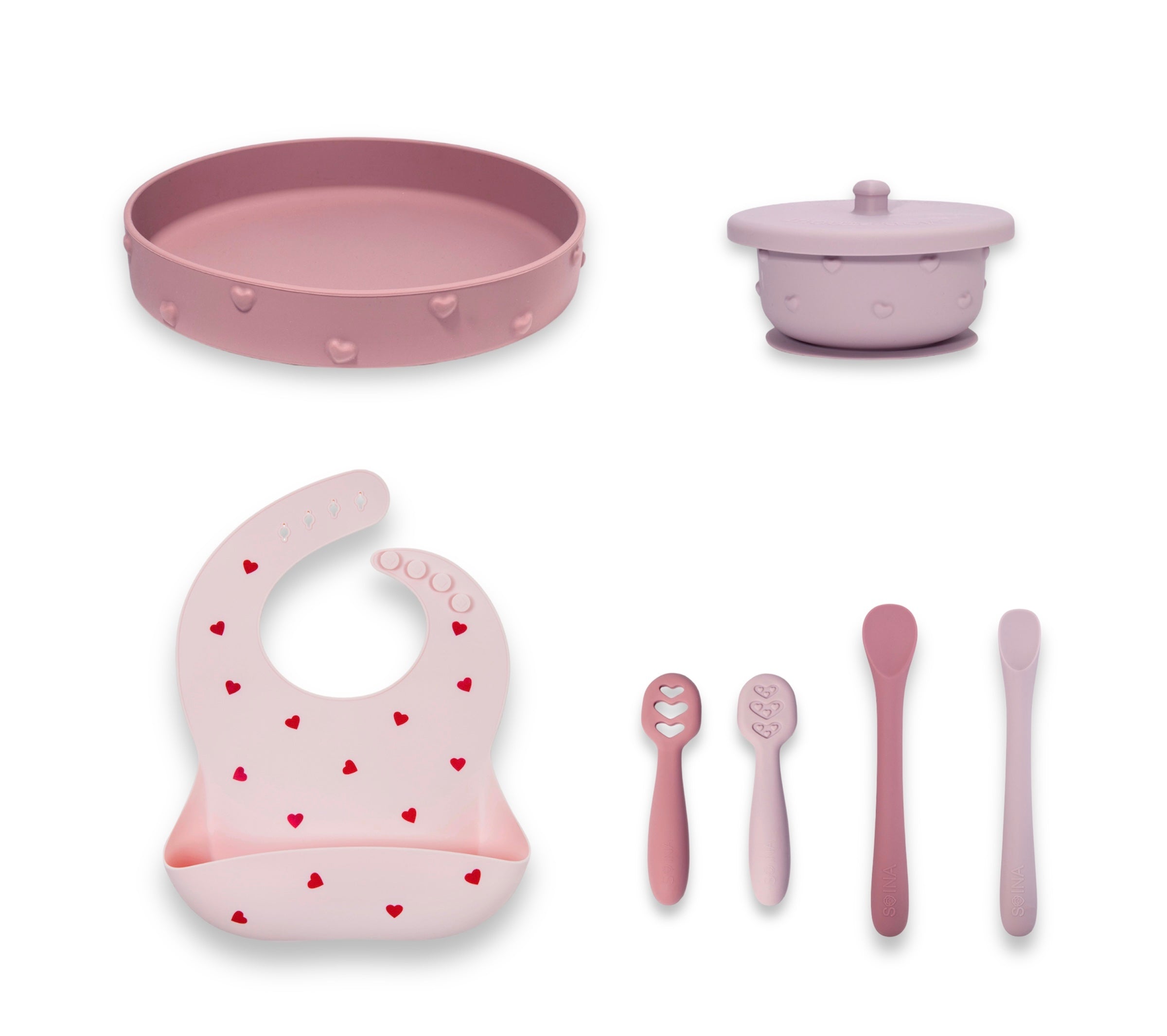 Set completo svezzamento Ina - Rosa/Tortora