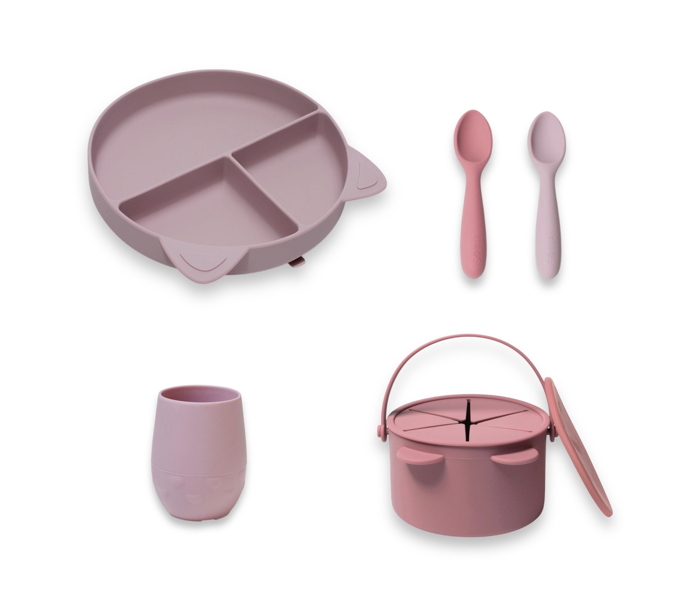 Set pappa - Rosa antico/Tortora