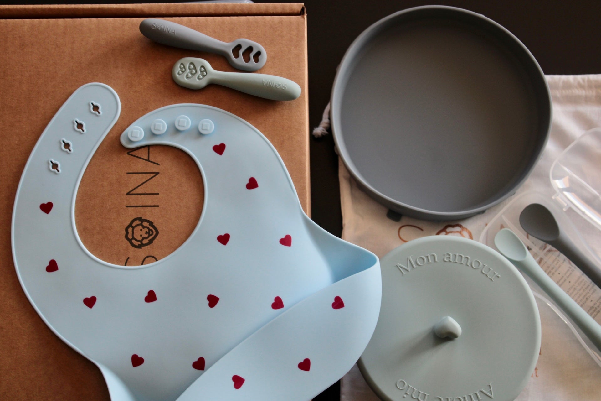Set completo svezzamento Ina - Layette/Grigio perla
