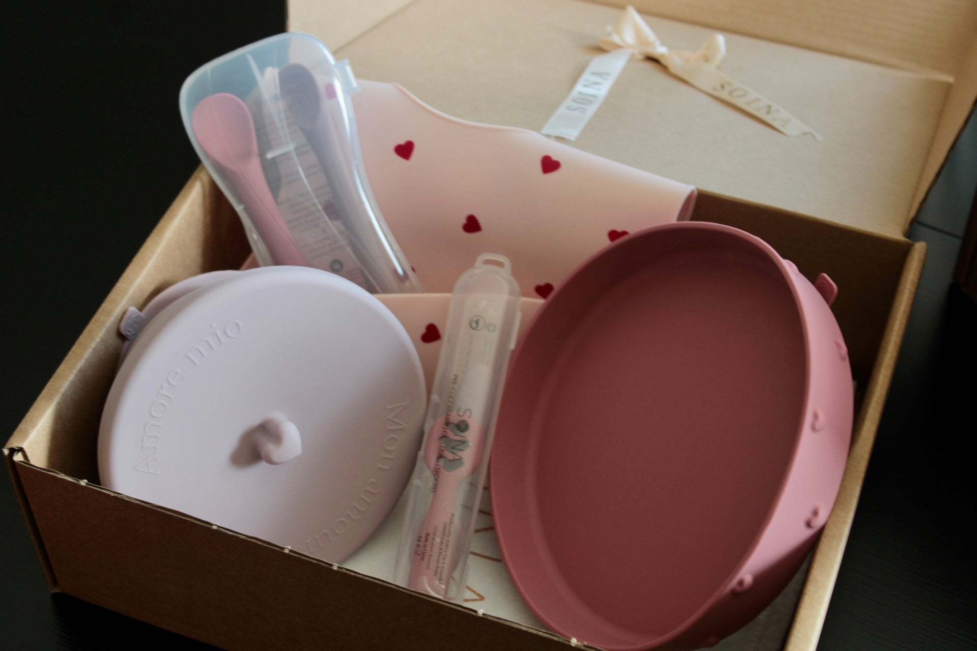 Set completo svezzamento Ina - Rosa/Tortora