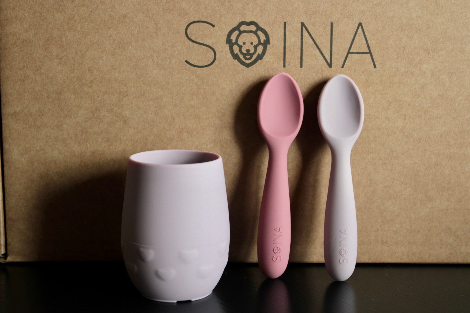 Set pappa - Rosa antico/Tortora