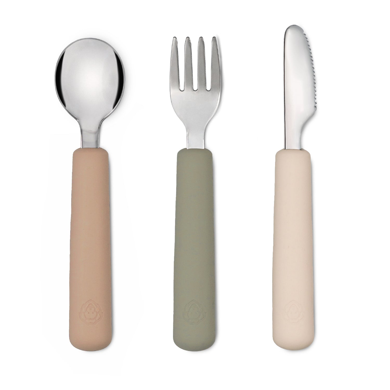 Cutlery set: fork, spoon, and knife (Camel, Chestnut, and Ochre)