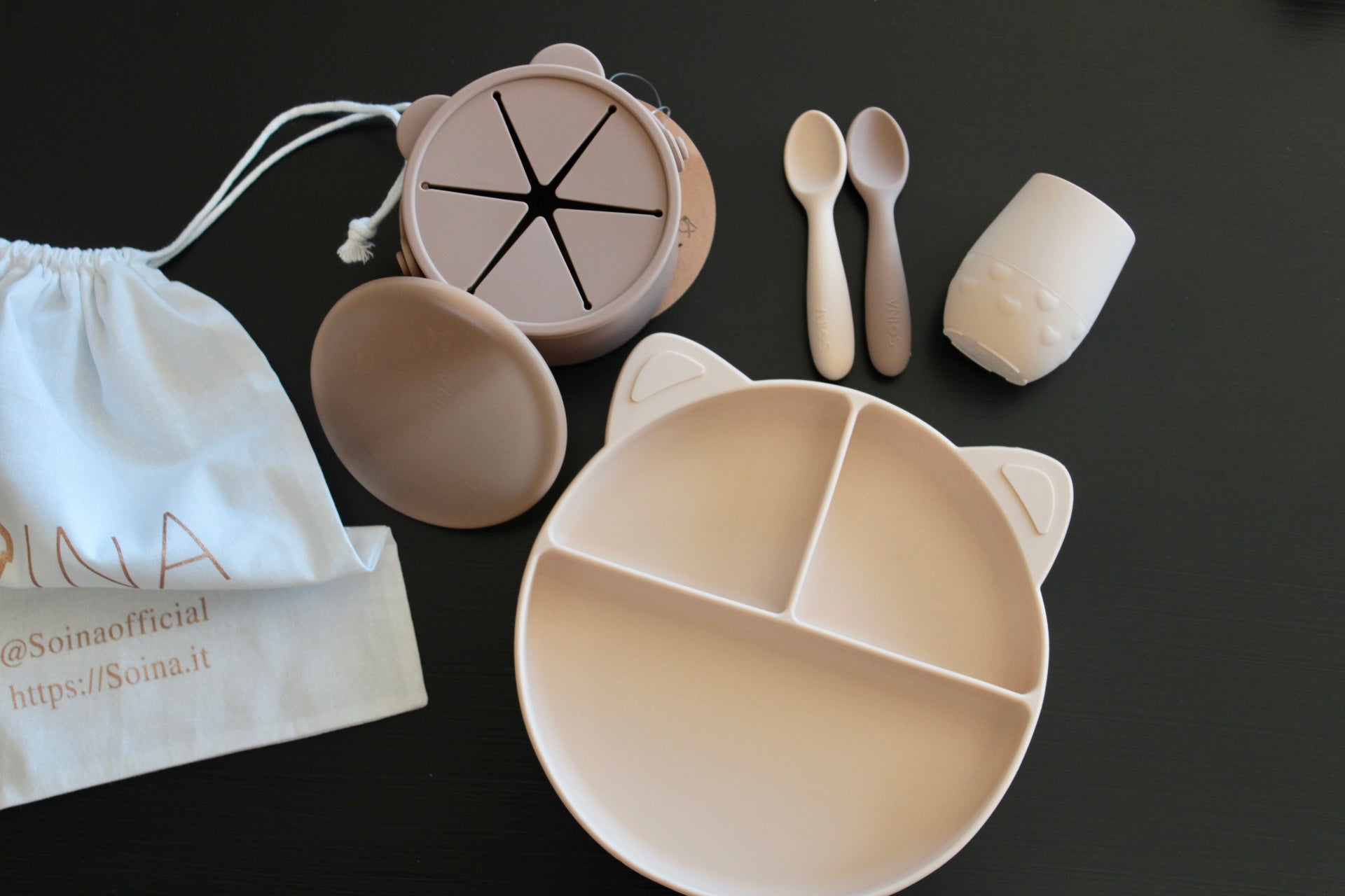 Baby Food Set - Antique Pink/Dove Grey
