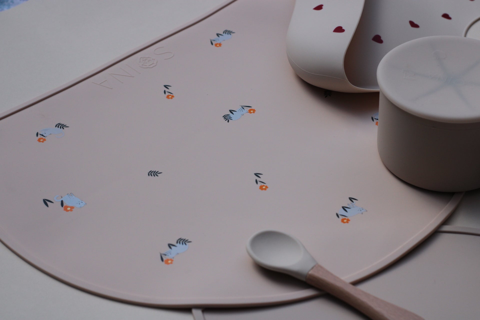 Tovaglietta in silicone Gatto - Panna