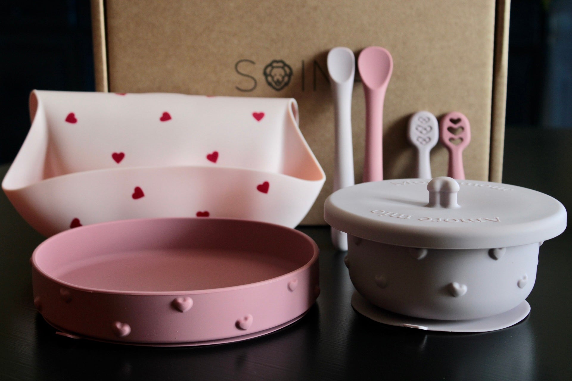 Set completo svezzamento Ina - Rosa/Tortora
