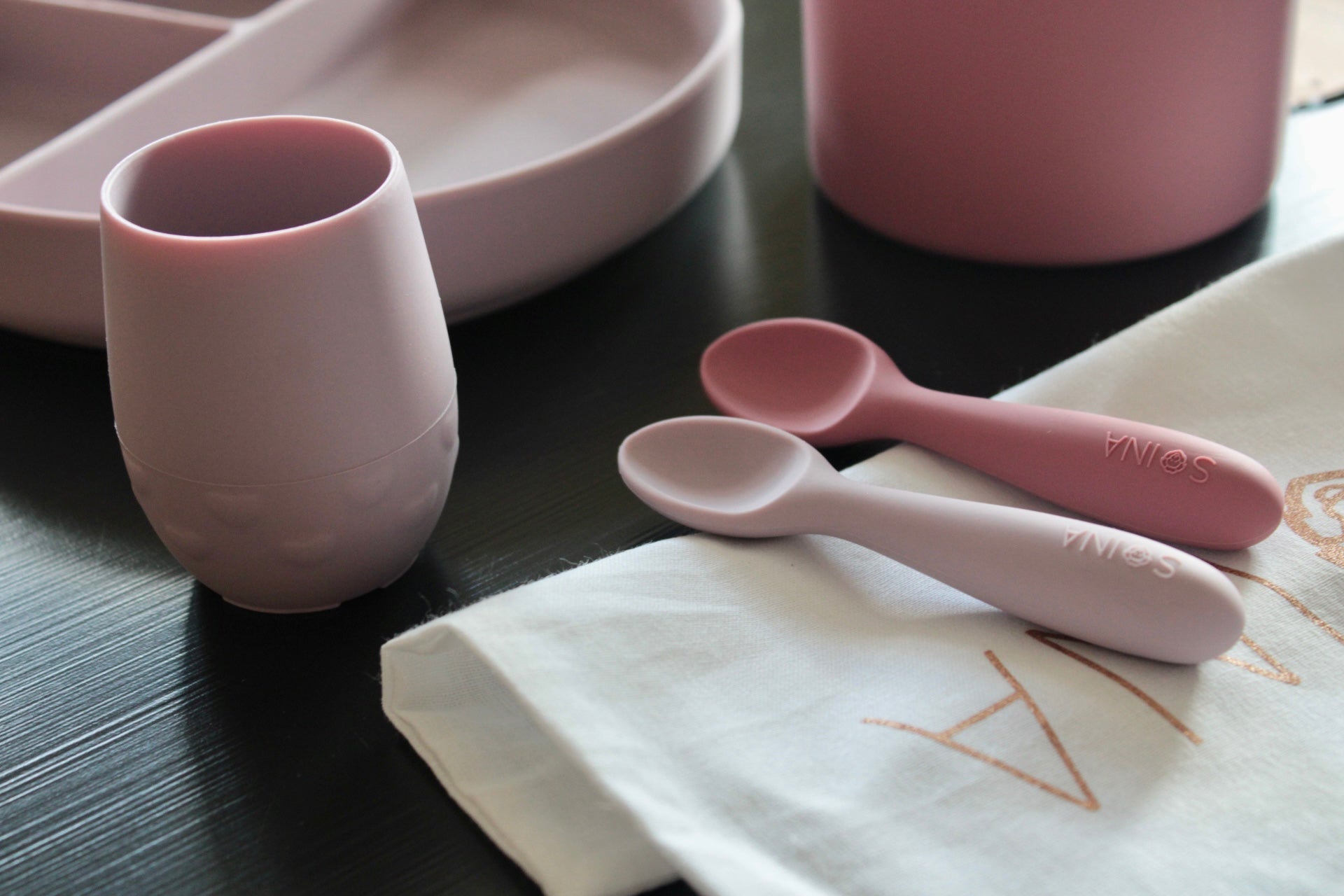 Set pappa - Rosa antico/Tortora