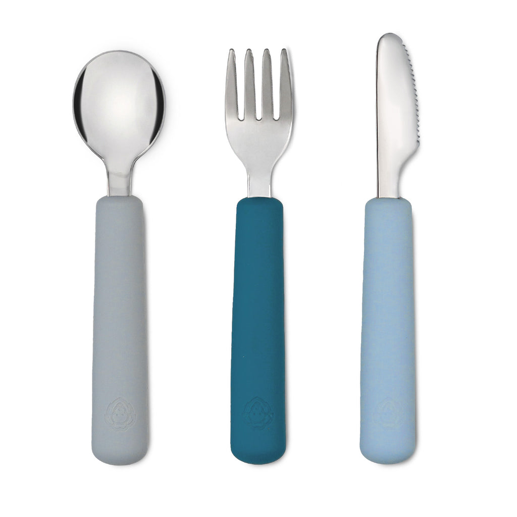 Set di posate forchetta/cucchiaio/coltello (Grigio P./Blu notte