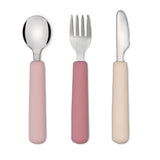 Set di posate forchetta/cucchiaio/coltello (Rosa antico/R. pastello/Avorio)