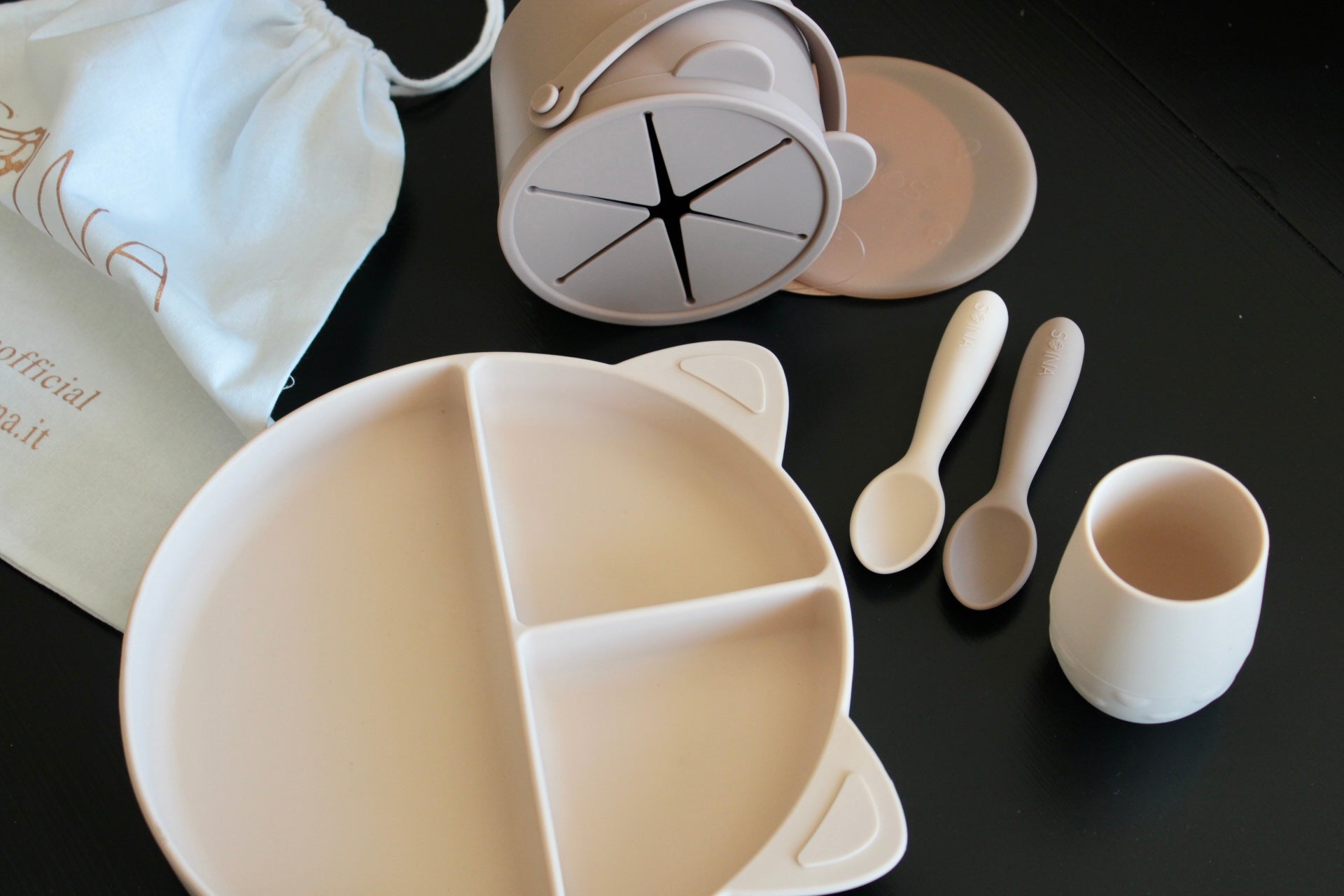 Baby Food Set - Antique Pink/Dove Grey