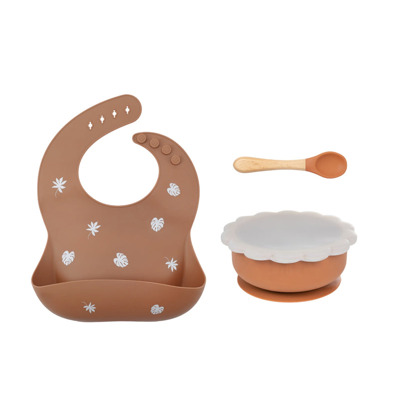 Set pappa svezzamento (Ciotola/Cucchiaino/Bavaglino) - Cammello